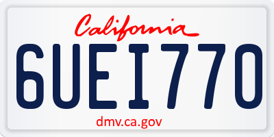 CA license plate 6UEI770