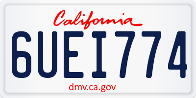 CA license plate 6UEI774