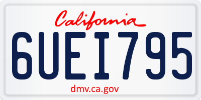 CA license plate 6UEI795