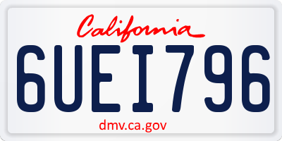 CA license plate 6UEI796