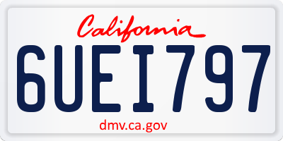 CA license plate 6UEI797