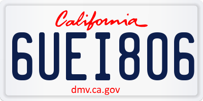 CA license plate 6UEI806
