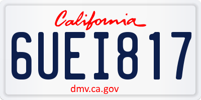 CA license plate 6UEI817