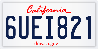 CA license plate 6UEI821