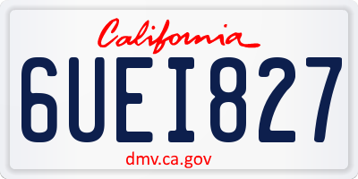 CA license plate 6UEI827