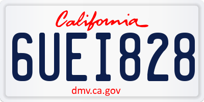 CA license plate 6UEI828