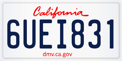 CA license plate 6UEI831