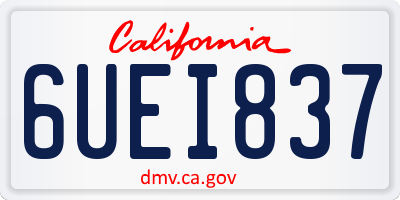 CA license plate 6UEI837