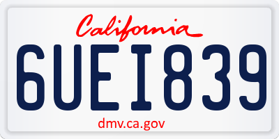 CA license plate 6UEI839