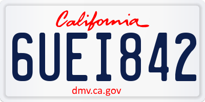 CA license plate 6UEI842
