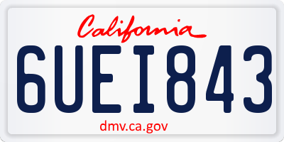 CA license plate 6UEI843