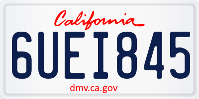 CA license plate 6UEI845
