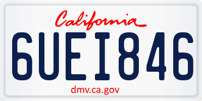 CA license plate 6UEI846