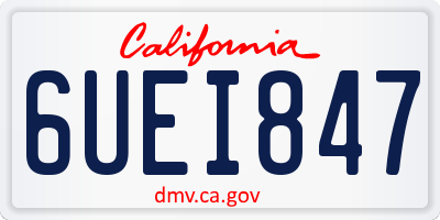 CA license plate 6UEI847
