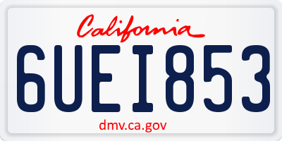 CA license plate 6UEI853