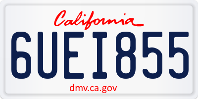 CA license plate 6UEI855