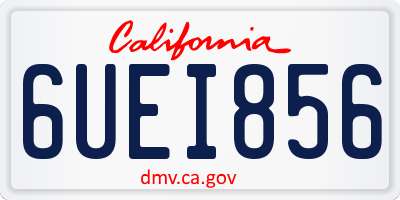 CA license plate 6UEI856