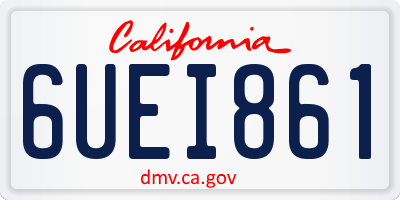 CA license plate 6UEI861