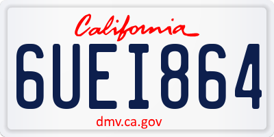 CA license plate 6UEI864