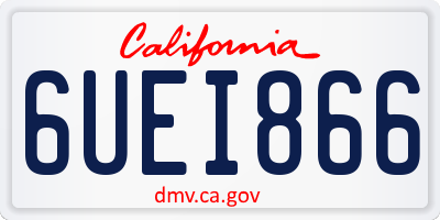 CA license plate 6UEI866