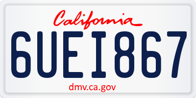 CA license plate 6UEI867