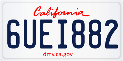 CA license plate 6UEI882