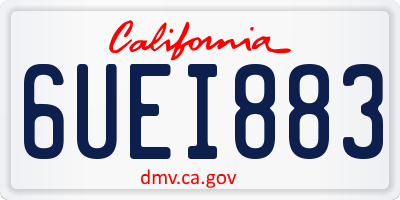 CA license plate 6UEI883