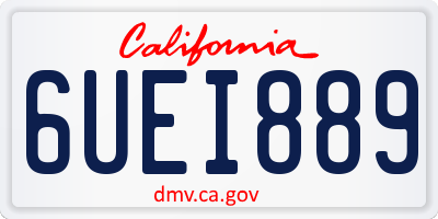 CA license plate 6UEI889