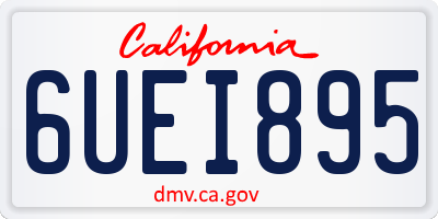 CA license plate 6UEI895