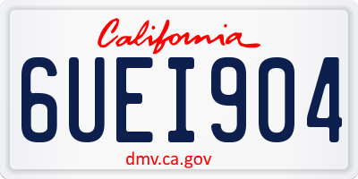 CA license plate 6UEI904