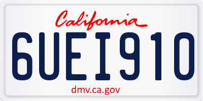 CA license plate 6UEI910