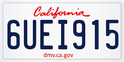 CA license plate 6UEI915
