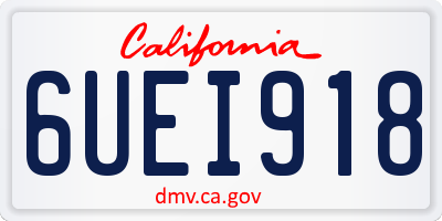 CA license plate 6UEI918