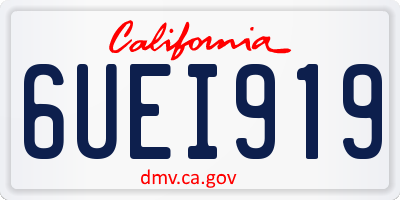 CA license plate 6UEI919