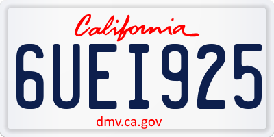 CA license plate 6UEI925
