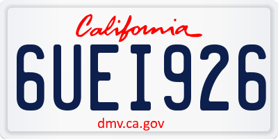 CA license plate 6UEI926