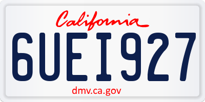 CA license plate 6UEI927