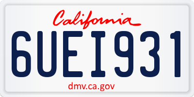 CA license plate 6UEI931
