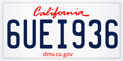 CA license plate 6UEI936