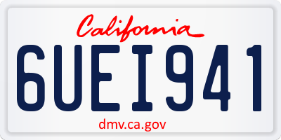 CA license plate 6UEI941
