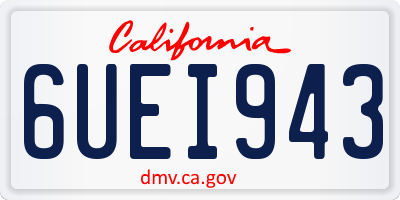 CA license plate 6UEI943