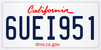 CA license plate 6UEI951