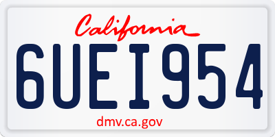 CA license plate 6UEI954