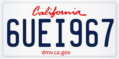CA license plate 6UEI967