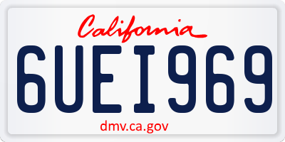 CA license plate 6UEI969