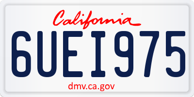 CA license plate 6UEI975