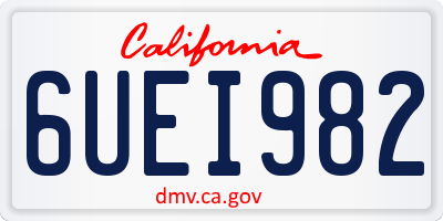 CA license plate 6UEI982