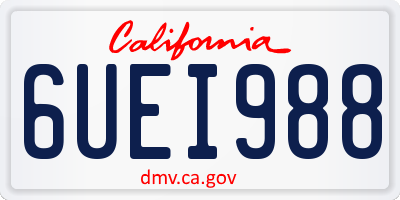 CA license plate 6UEI988
