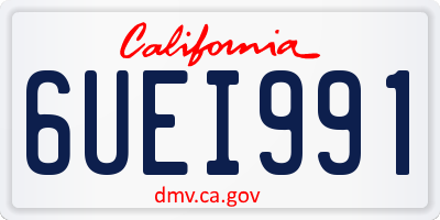 CA license plate 6UEI991