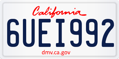 CA license plate 6UEI992